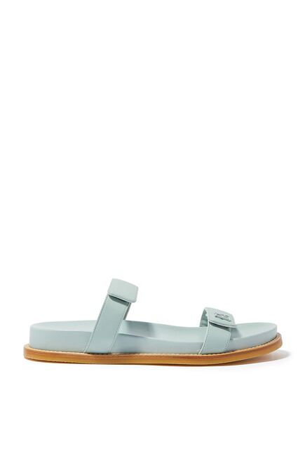 Double Strap Nappa Leather Sandals